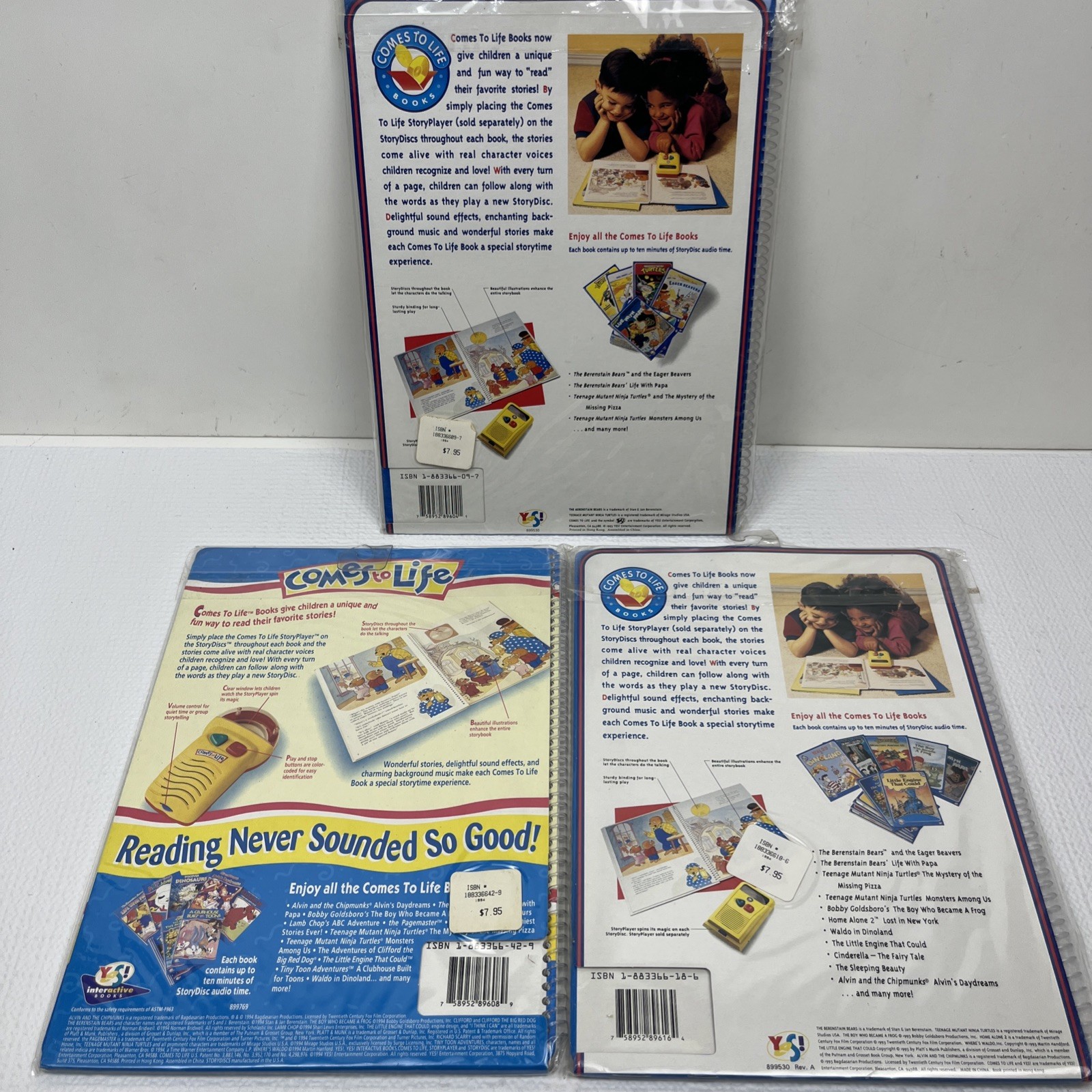 VTG TMNT Clifford Alvin Chipmunks SEALED Interactive Comes to Life Books Lot