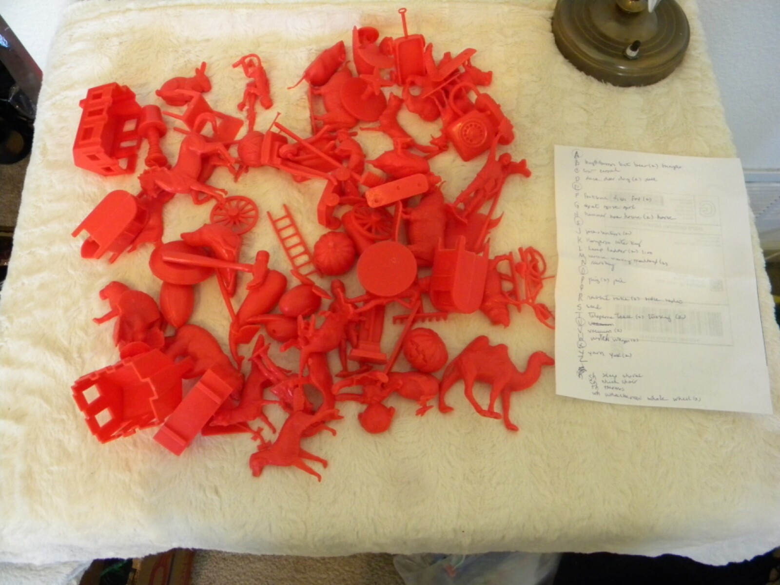 vintage Houghton Mifflin Getting Ready to Read 71 plastic toys, 6 wkbks, letters