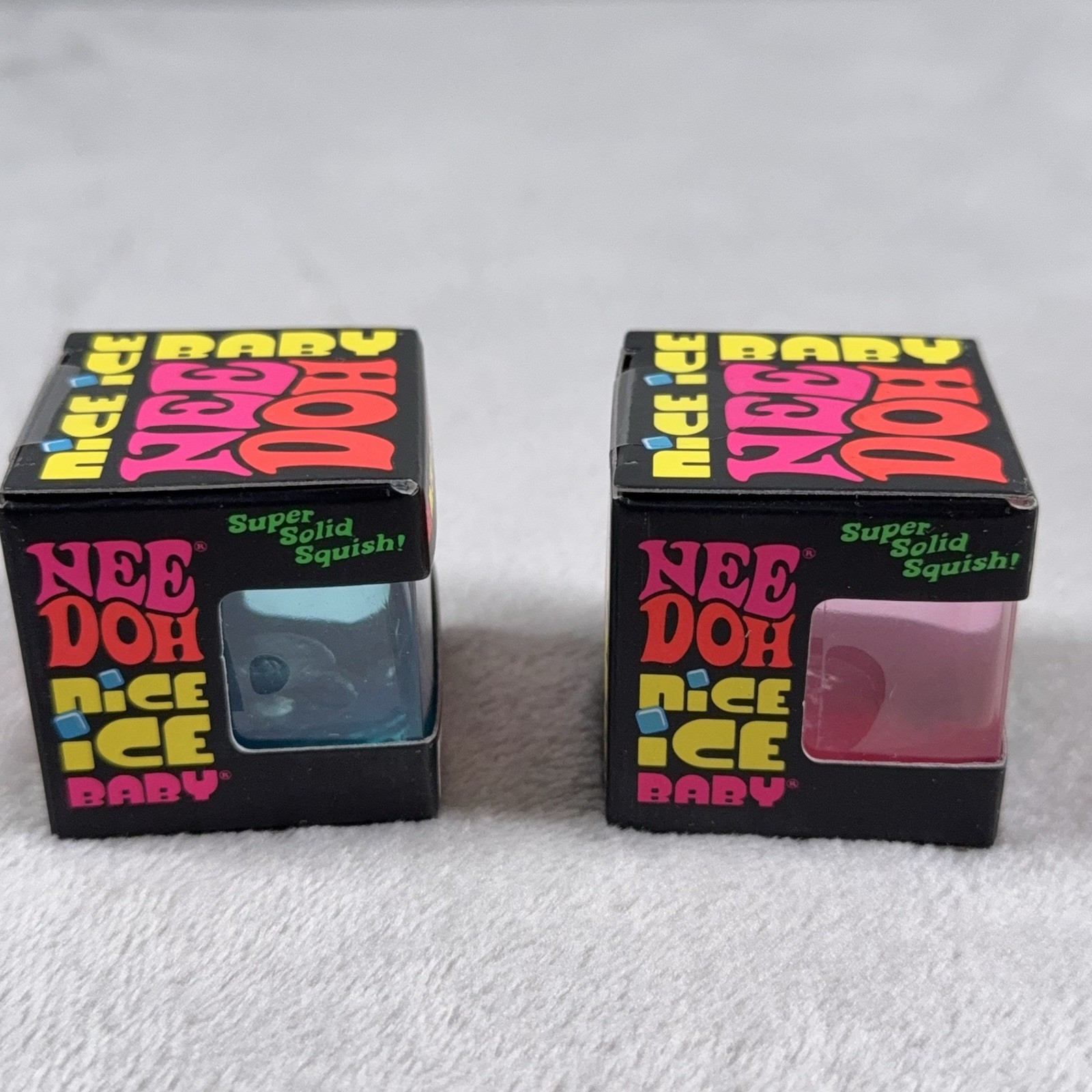 NeeDoh Nice Ice Baby 1”size – 2 Pack Sensory Toy NEW Blue & Red NIB