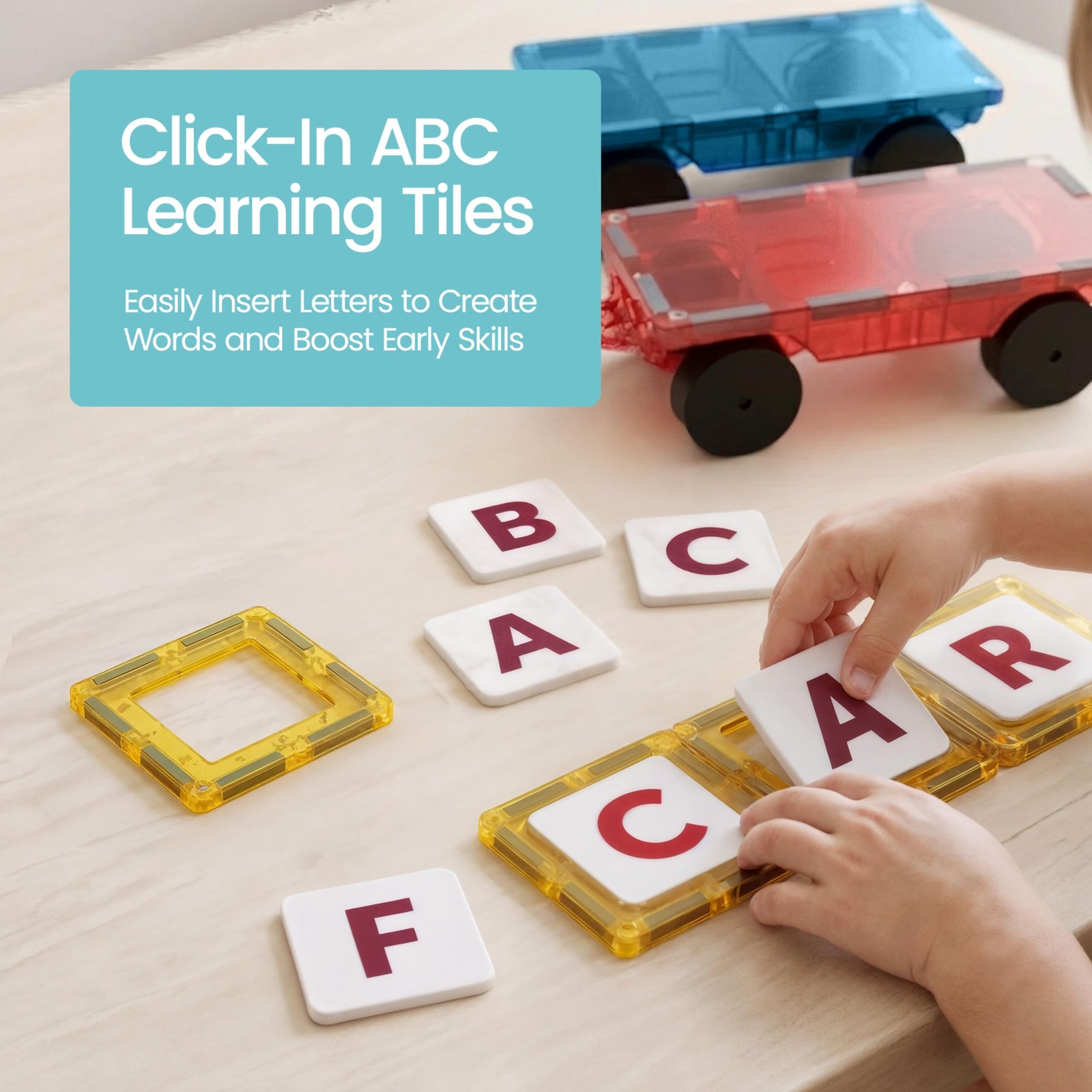 Playmags Magnetic Tiles for Kids 150-Piece Set, 2. Multicolor