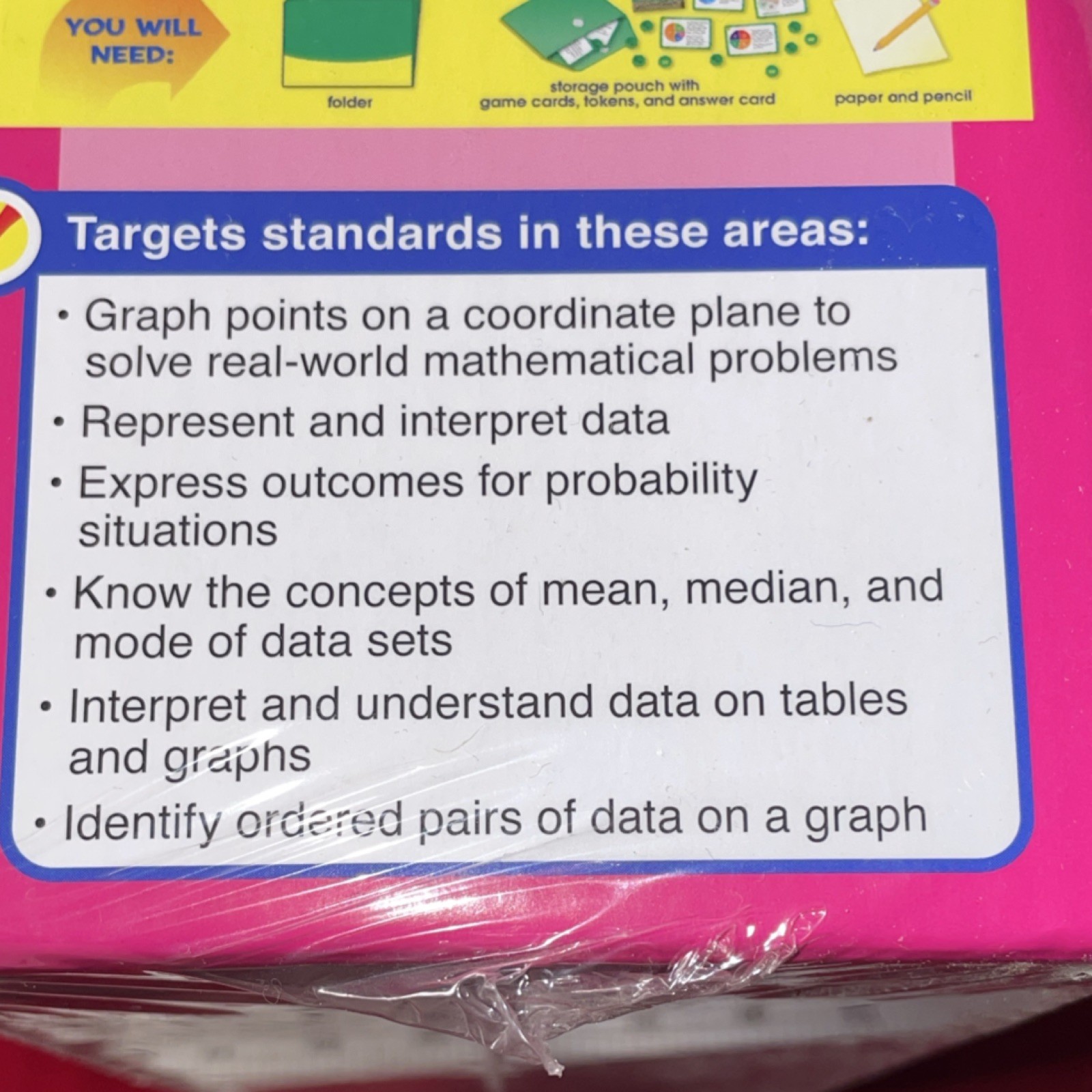 Lakeshore Data & Probability Elementary Folder With 10 Games for Ages 9+