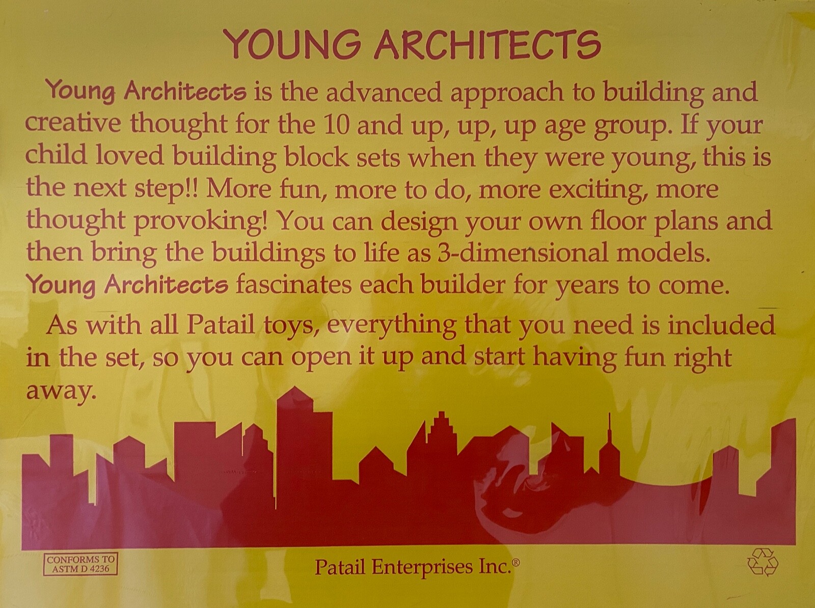 Vintage! New & Rare Patail Entrprises Young Architects Deluxe Building Set