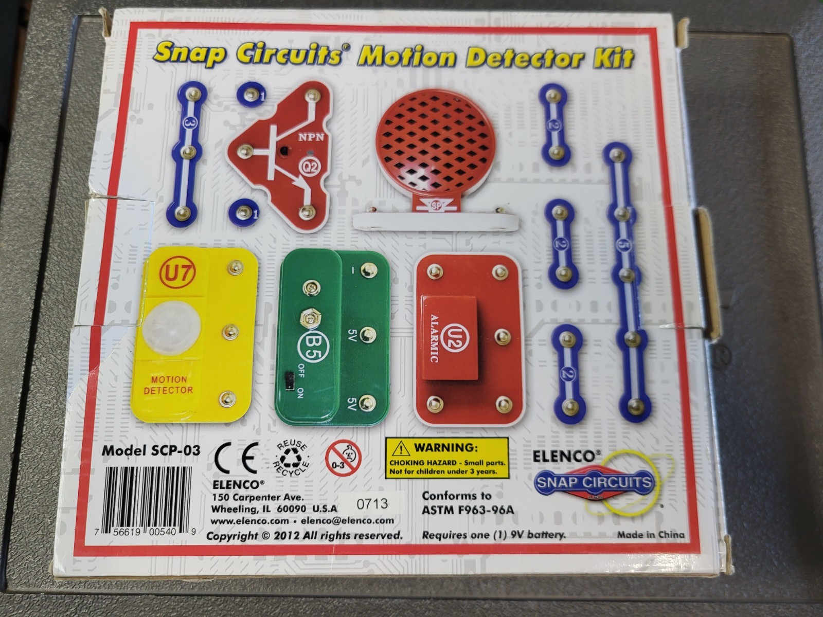 Electronic Snap Circuits Elenco Motion Detector Model SCP-13 Complete Set
