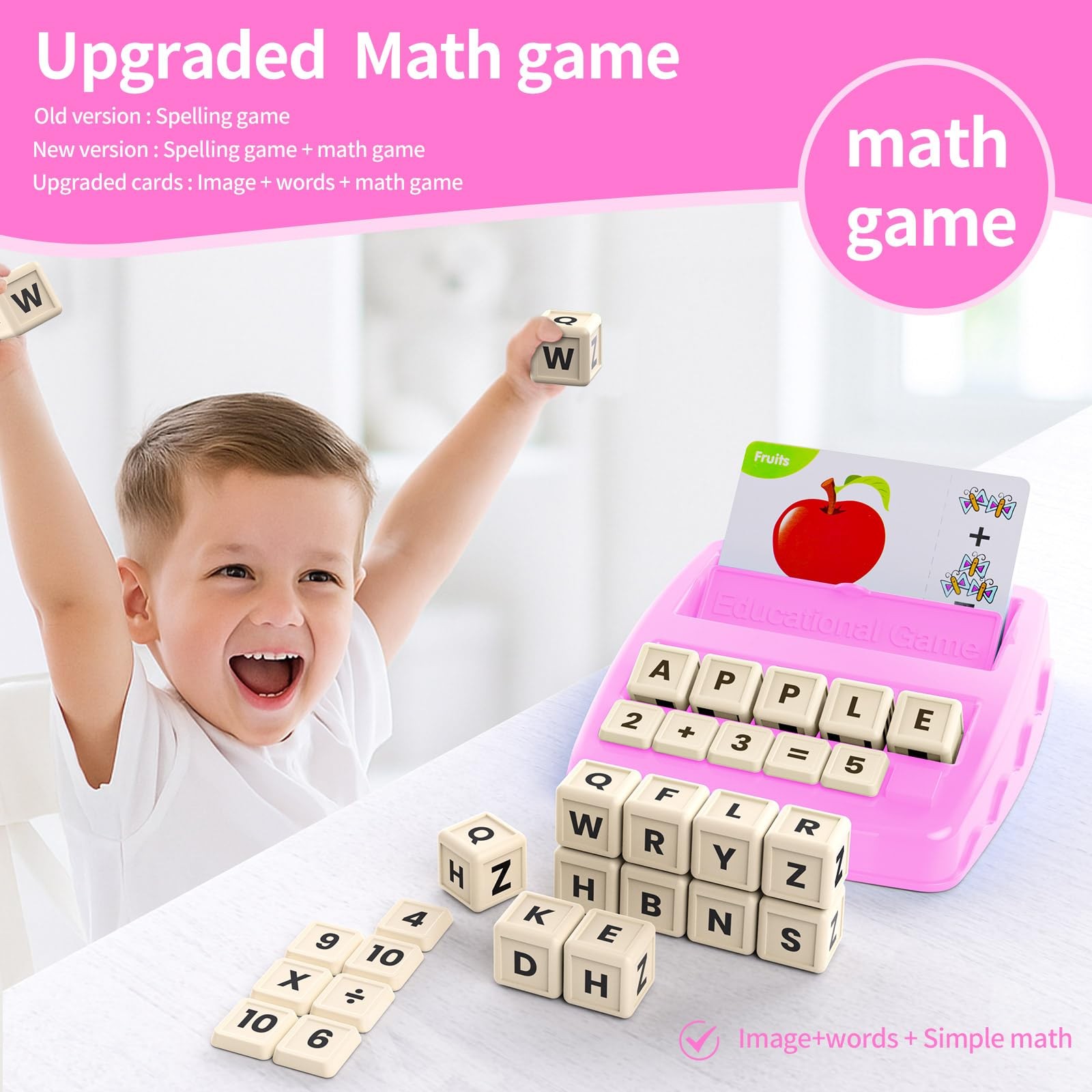 Educational Toys for Kids Ages 3-8, Matching Letter Spelling Game ABC Learning,