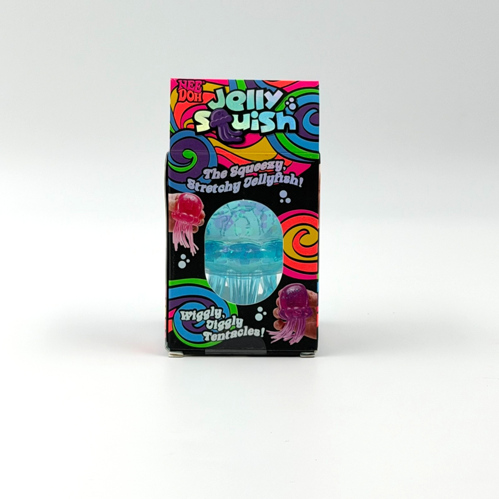 NeeDoh Pink JELLY SQUISH Sparkle Jellyfish Squishy Nee Doh Authentic Blue