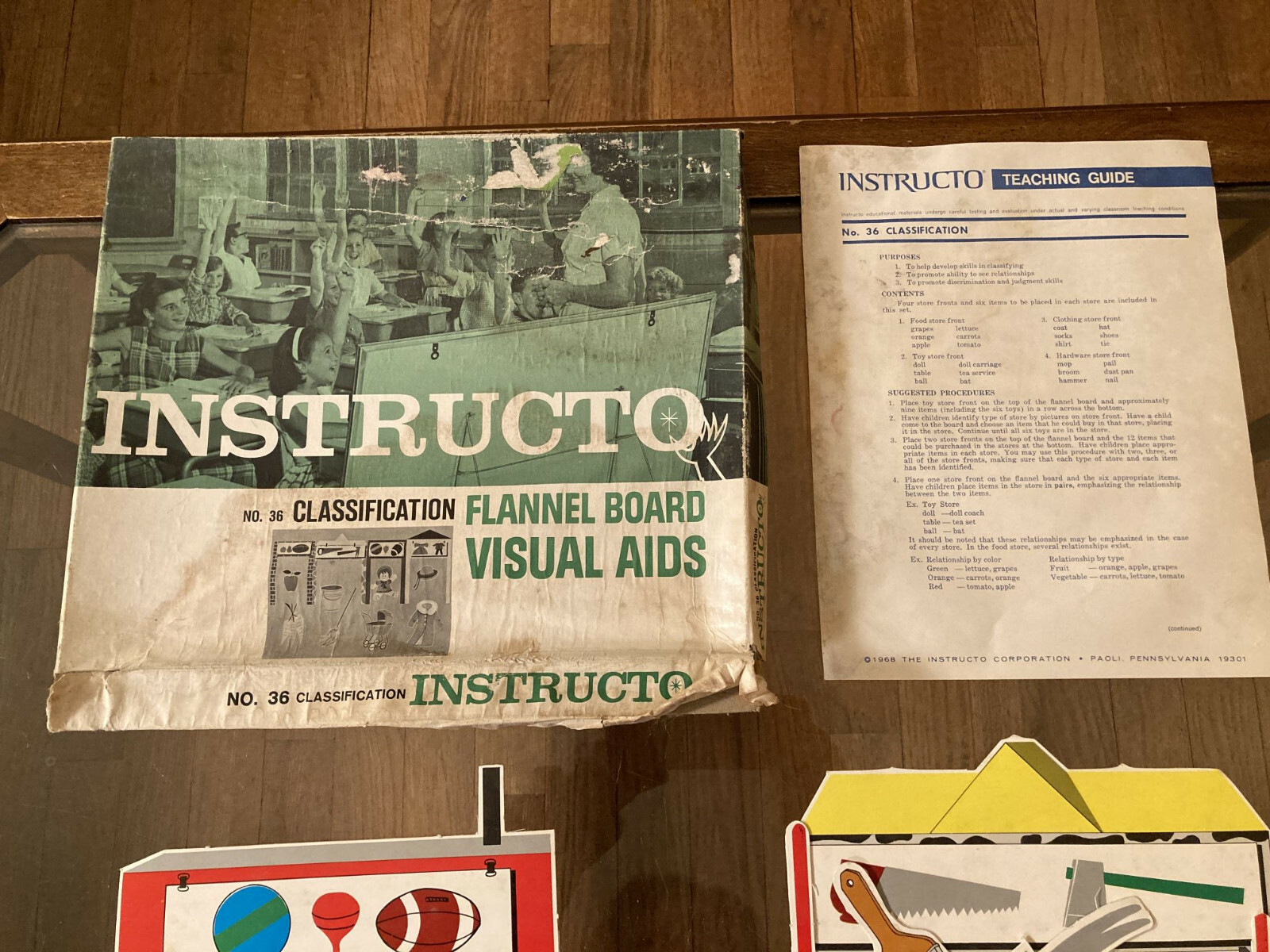 Vintage Classroom Home School Teacher Flannel Board Classification Instructo ’68