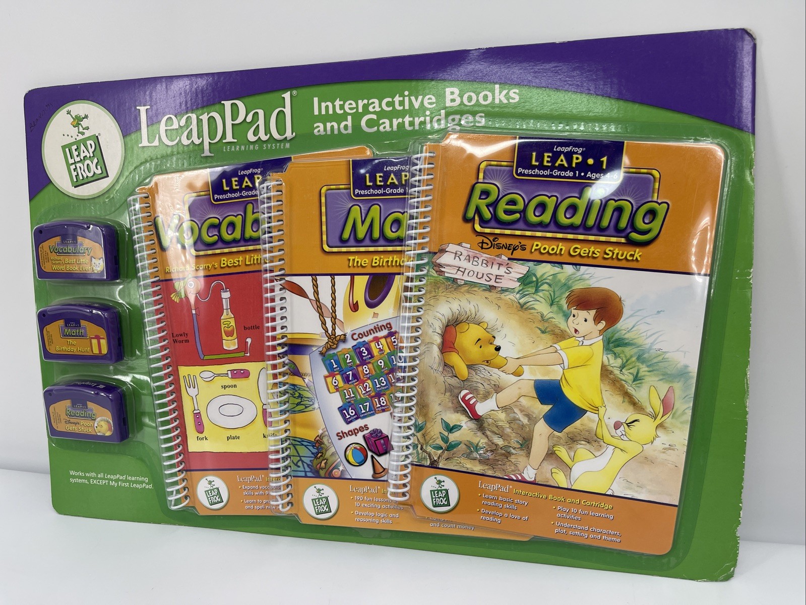 Leap Frog LeapPad SET of 3 Interactive Books Cartridges LEAP 1 Preschool-Grade 1
