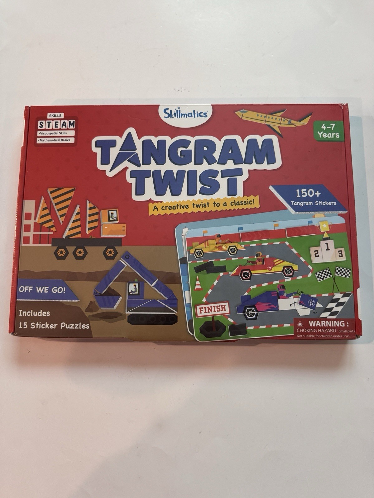 Skillmatics Tangram Sticker Puzzles 150+ Foam Stickers Ages 4-7 New Sealed