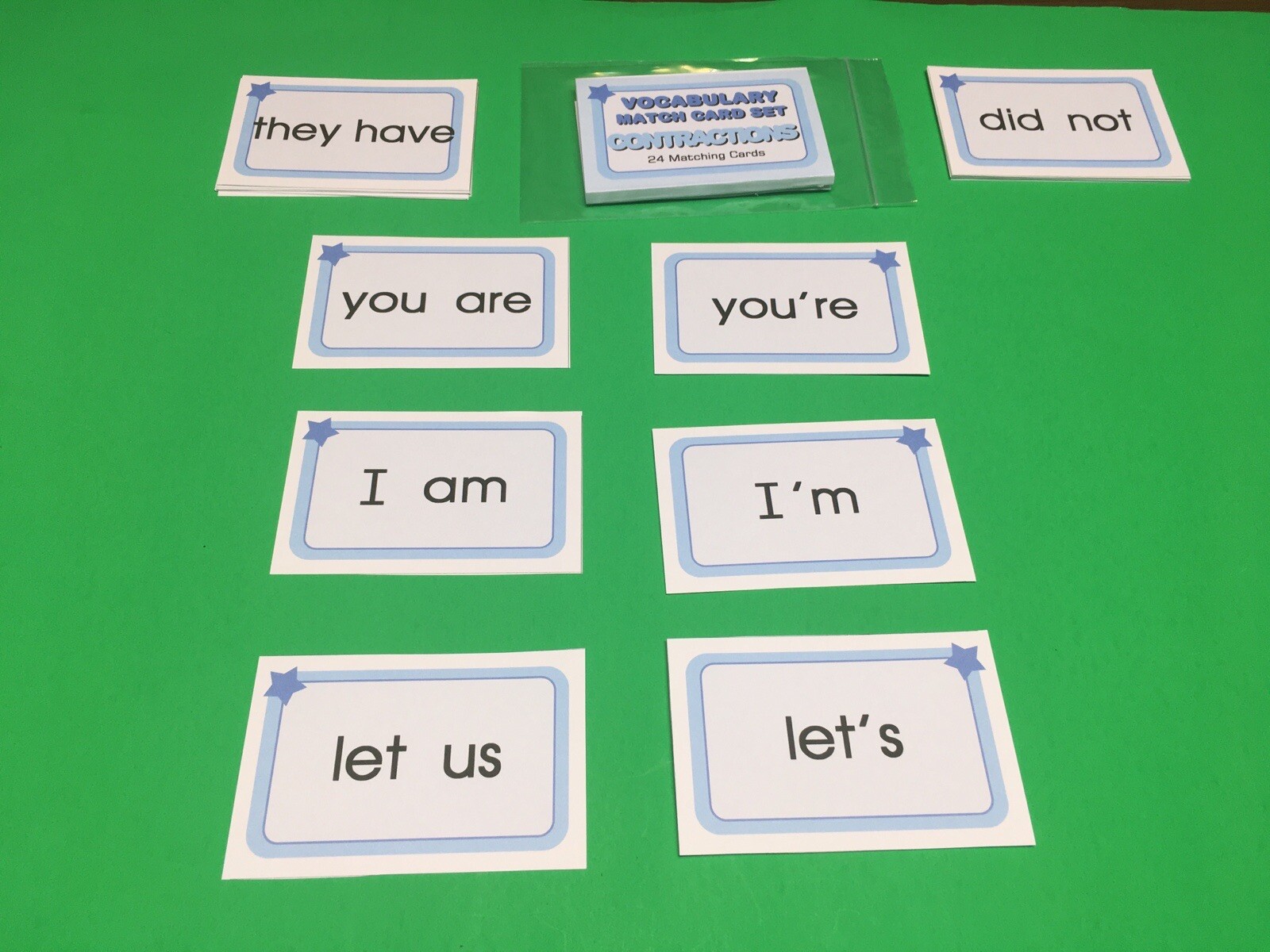 Contractions – Learning Flash Cards For Kids – Educational