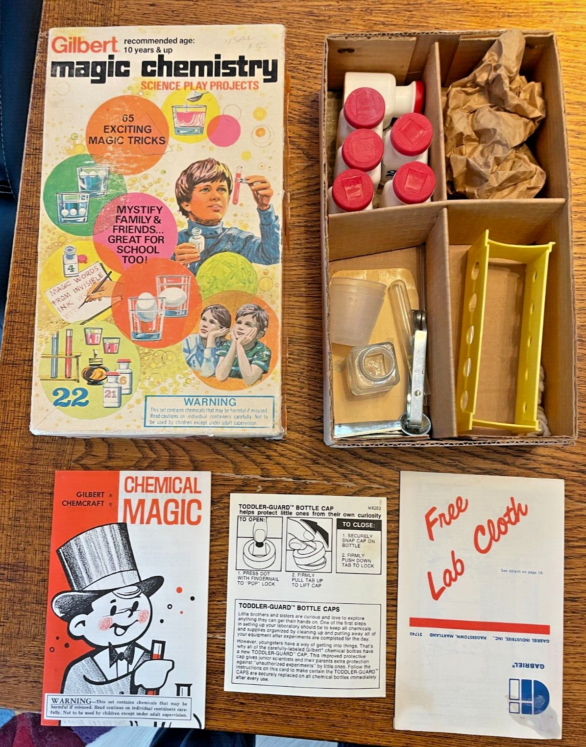 Vintage 1971 GILBERT Magic Chemistry Science Play Projects No 32200 Original Box
