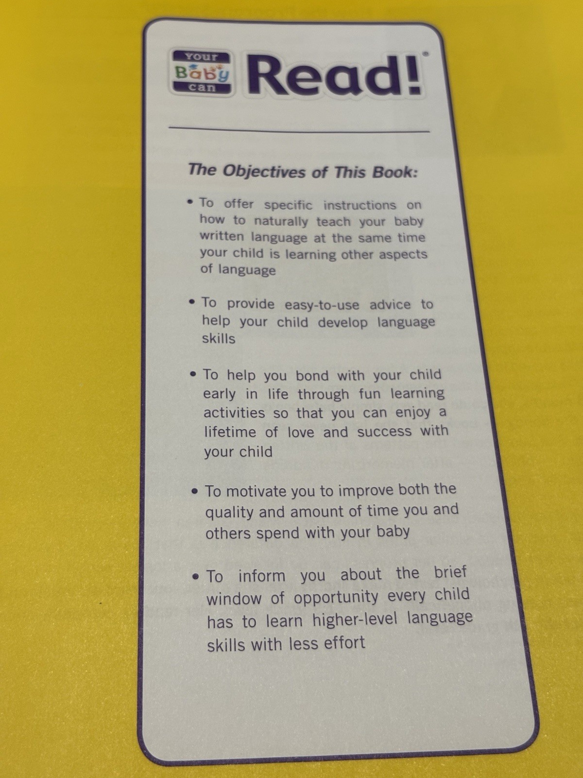 Your Baby Can Read Early Language Development System Infants-Children Books/DVD