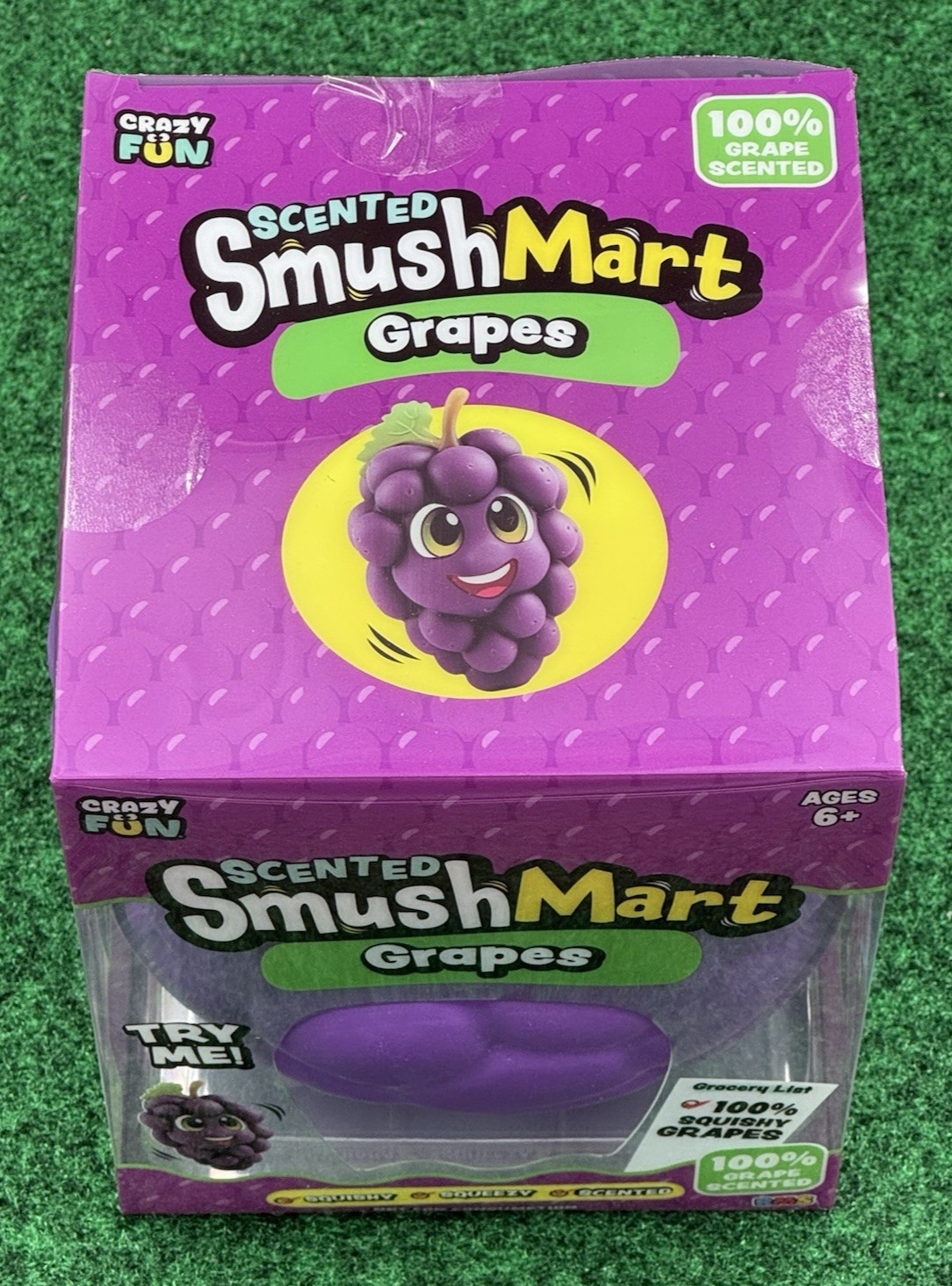 Crazy Fun Scented SmushMart Grapes Squishy Squeezable Stress Reliever New