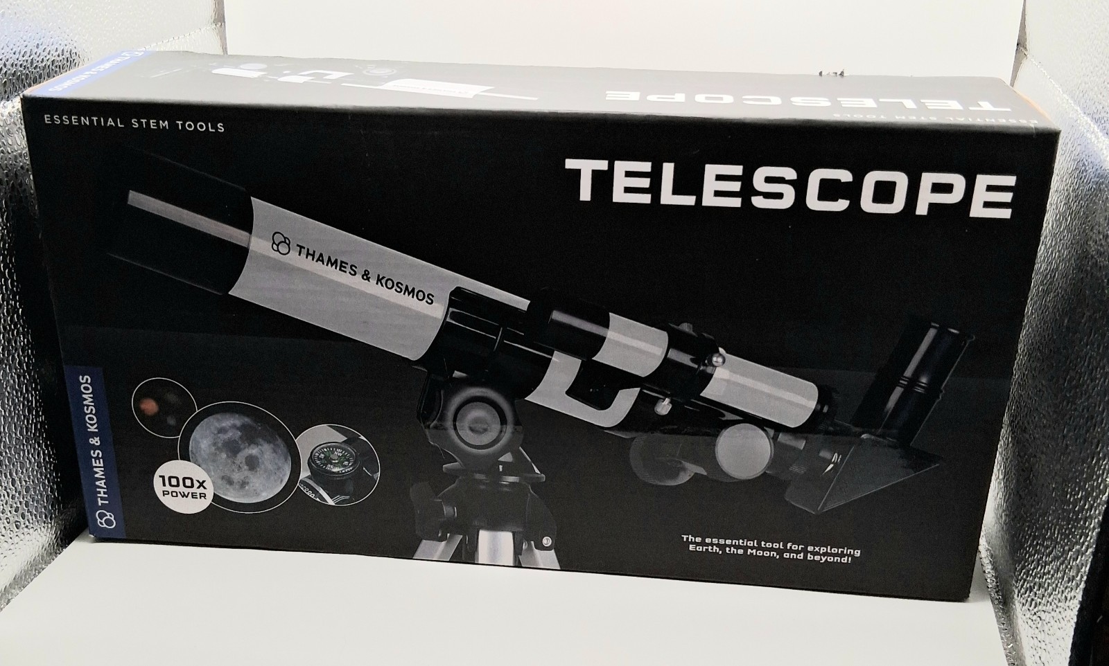 Thames & Kosmos Telescope Essential STEM Tools 100x Power & Tripod for Ages 8+