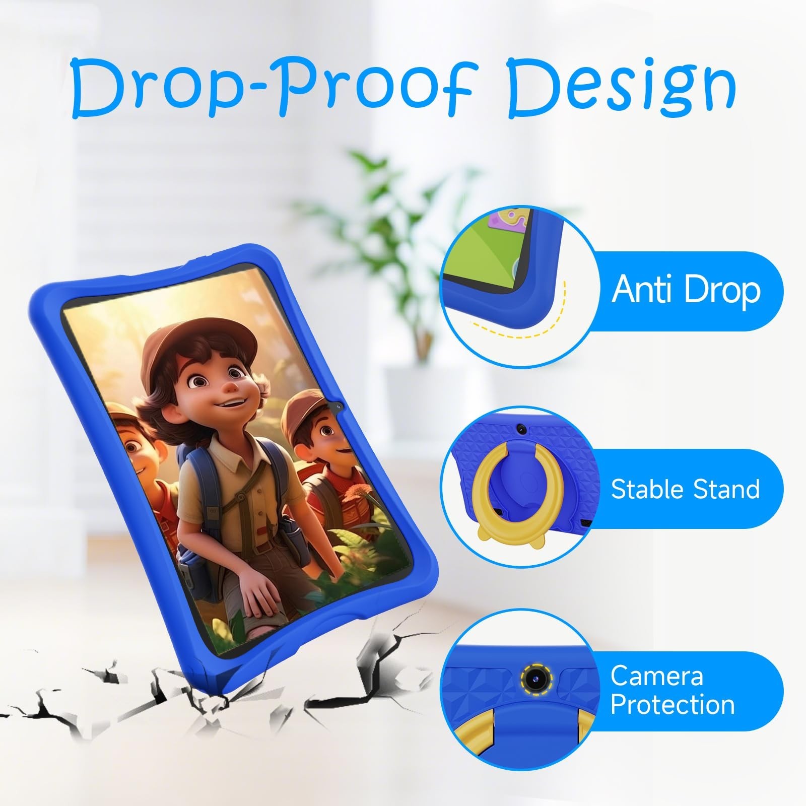 DigiLand 10.1″ Kids Tablet, 6GB RAM 32GB ROM, Android 15 GO, with Kid-Proof S…