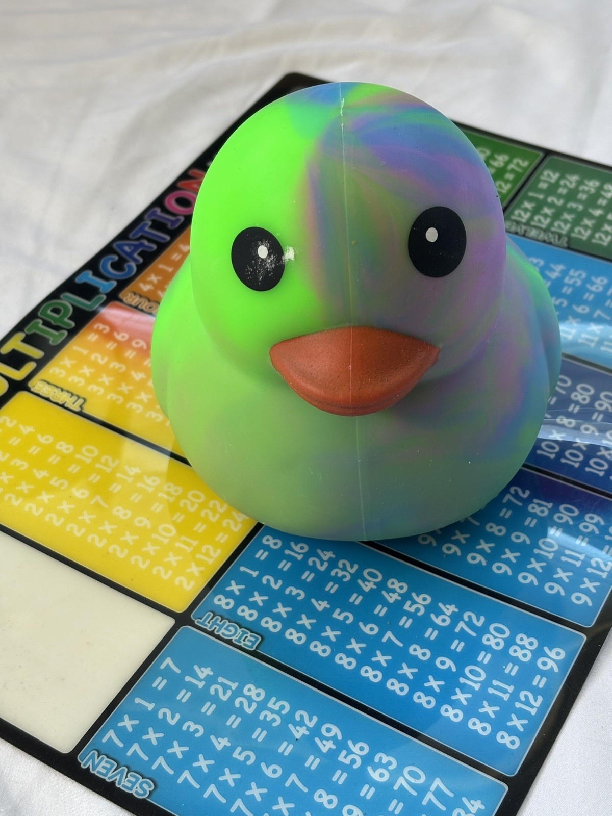 NEW Toymendous Squeeezy VIRAL Rainbow Jumbo soft Squishy Tye Dye Duck Squish Toy