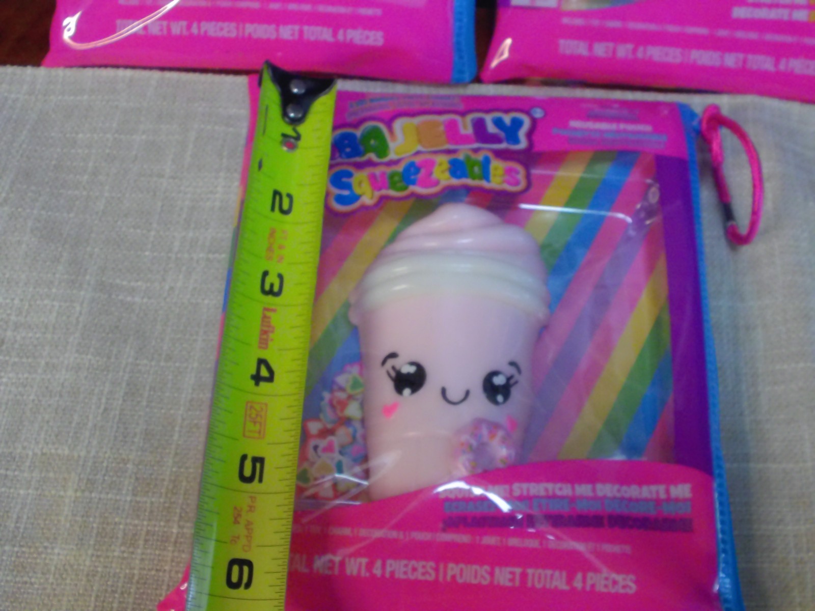 3 Taba Jelly Squeezeables PINK SHAKE AND BLUE CUP Squishy, SCENTED Squeeze Toy