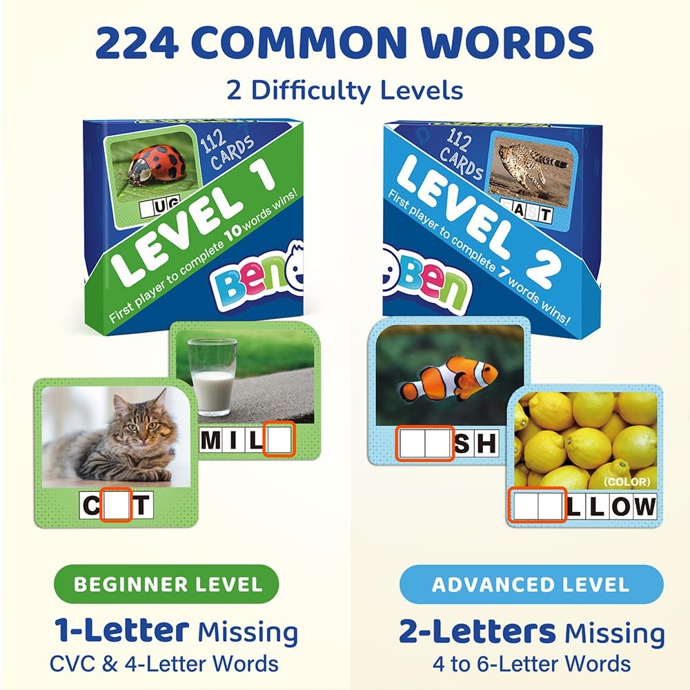 Spelling Games, 224 Flashcards, 208 Wood Letter Tiles, 1-4 Players, Learning …