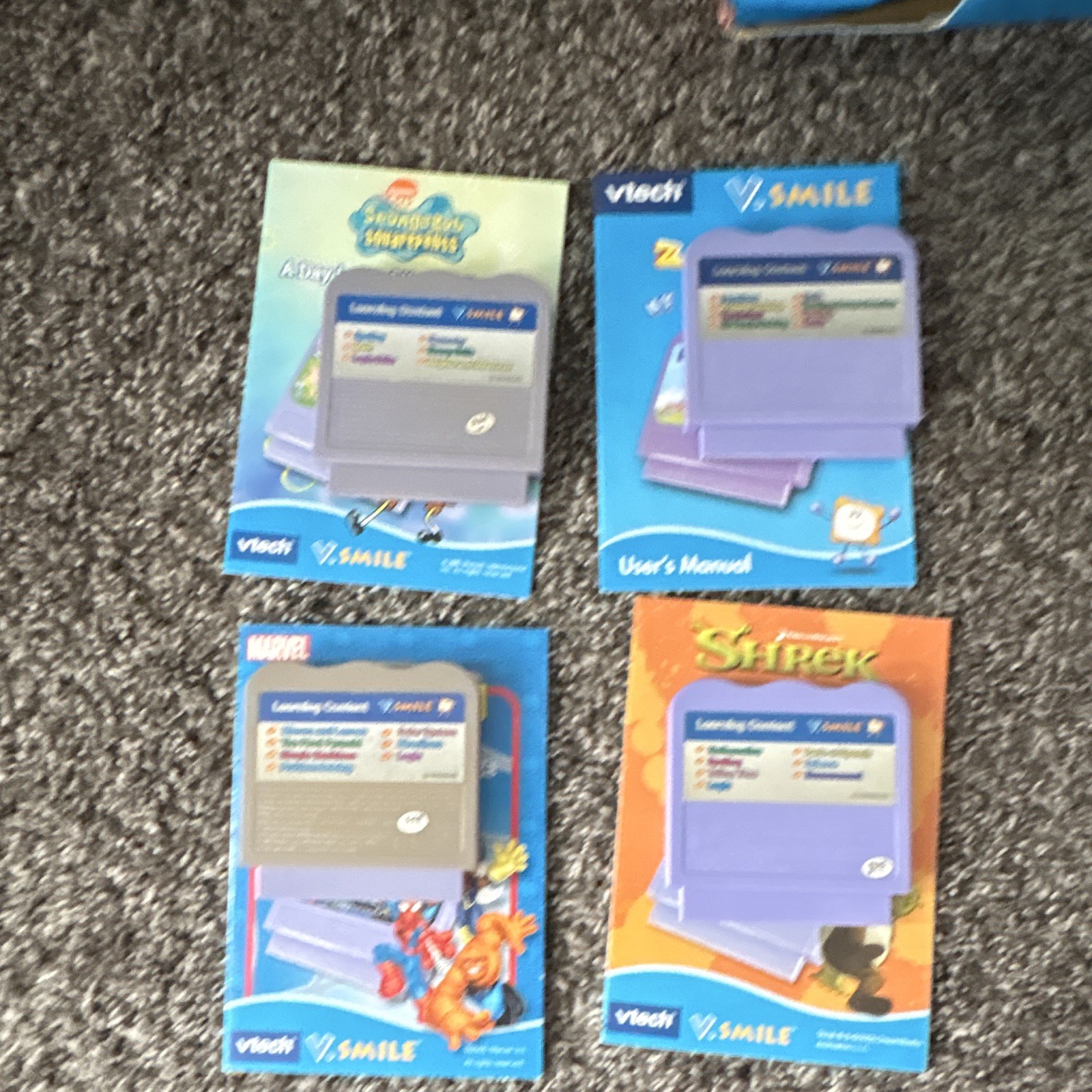 VTech V.Smile TV Learning System Console w/ Controller, Box, Manual & 4 Games