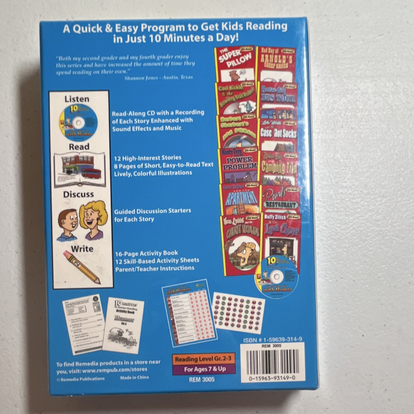 Remedia Publications 10 Minutes to Better Reading Kit A Humor Ages 7+ Audio CD