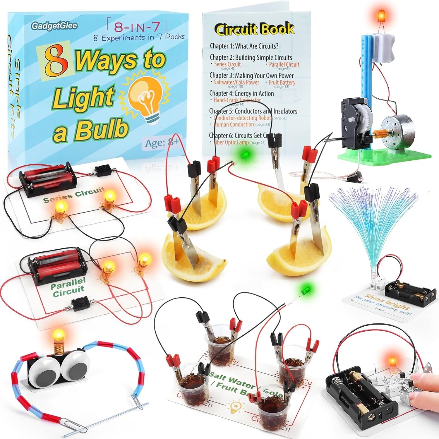 Science Circuit Kit Electricity for Kids, STEM Electrical Light Bulb Experiment,