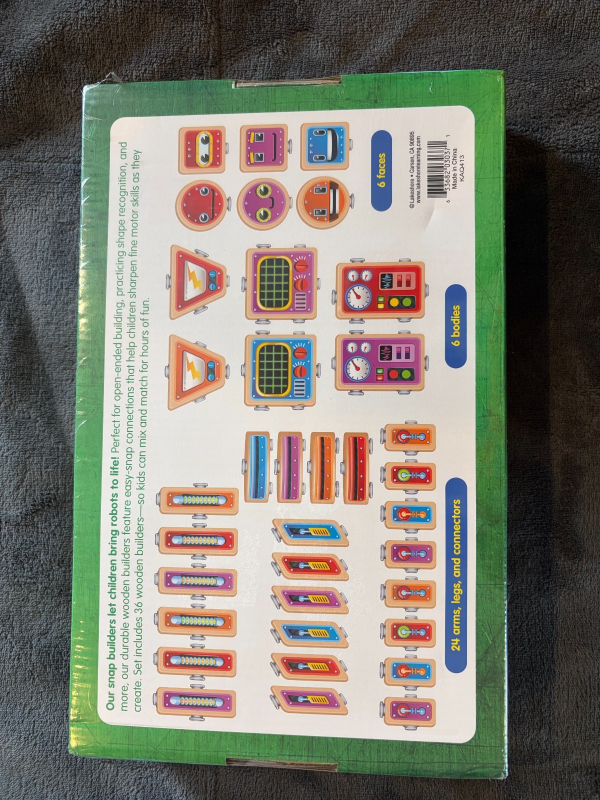 Lakeshore Snap-Bots Wooden Robot Building Set (36 pieces) #PP838