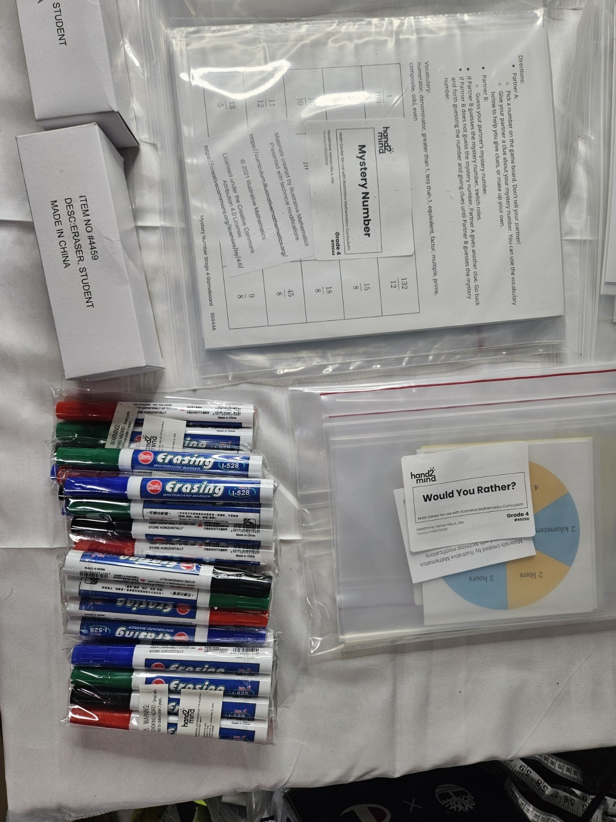 ETA hand2mind Math Centers Kit – Grade 4. Kit #95184 Large Lot
