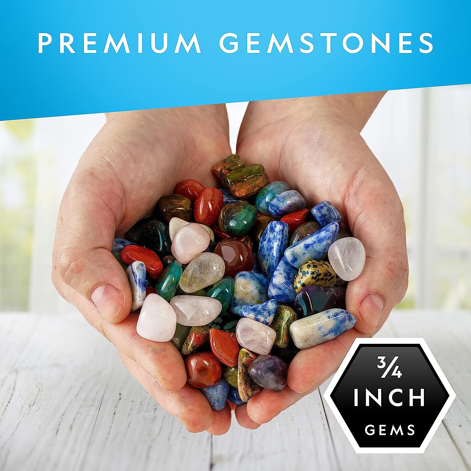 National Geographic Premium Polished Stones – 2 Pounds of 3/4-Inch Tumbled Stone