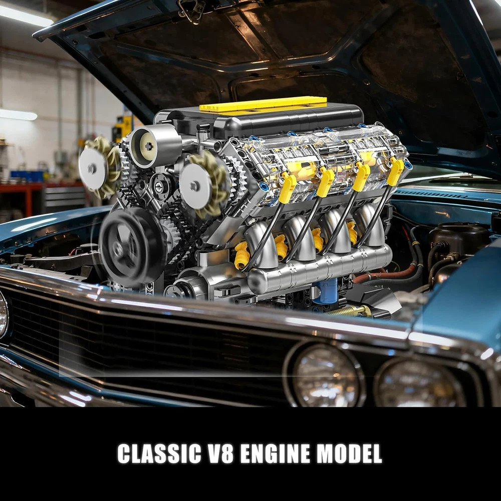 STEM V8 Engine Model Kit – 905 PCS Educational Toy for Teens & Adults