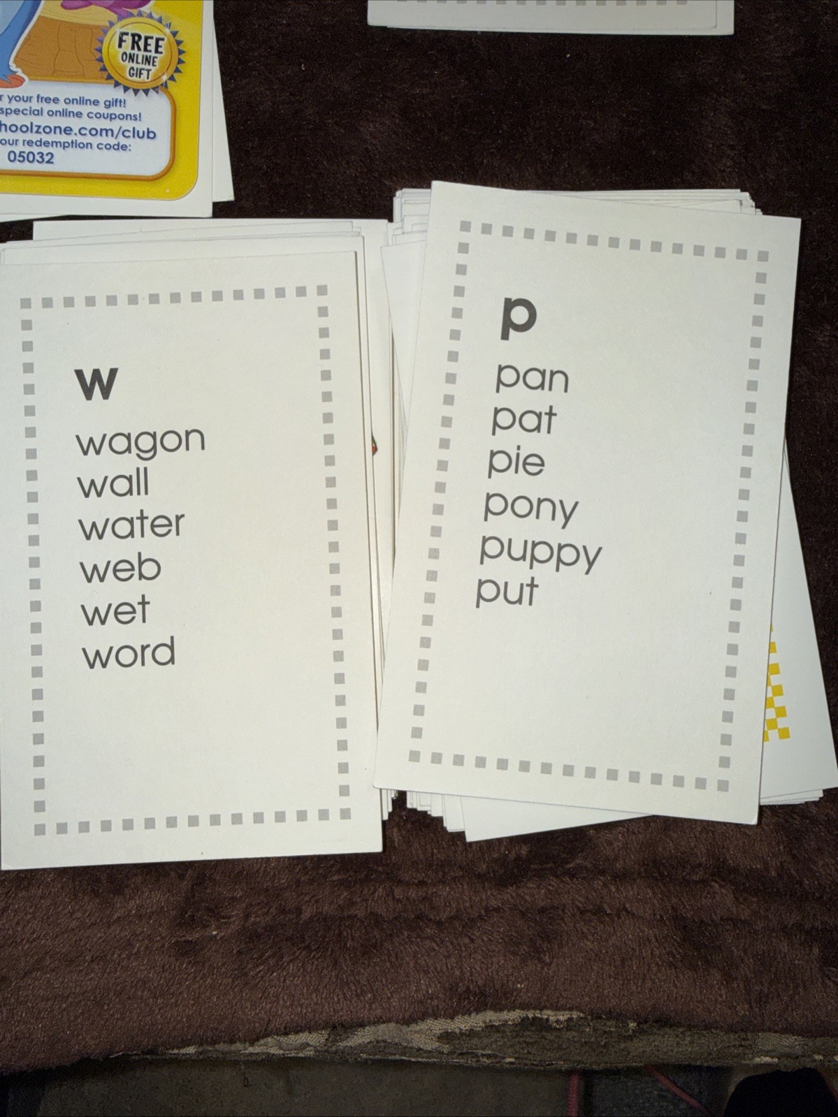School Zone Flash Cards Phonics Made Easy Words/Pictures/Game Home School Used