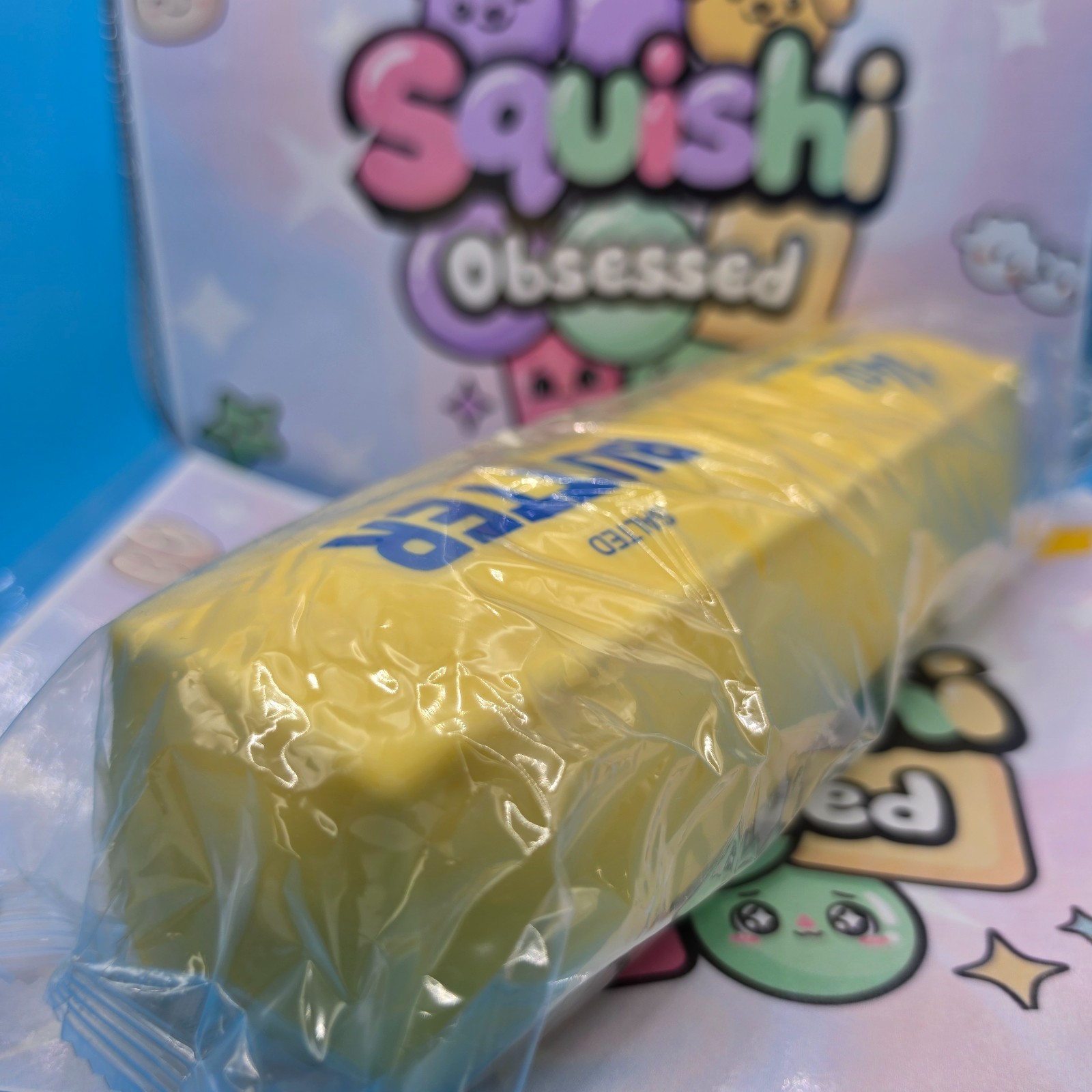 XL JUMBO SQUISHY BUTTER 14oz TOY *9 inches x 2.5 inches* BRAND NEW IN PACKAGING