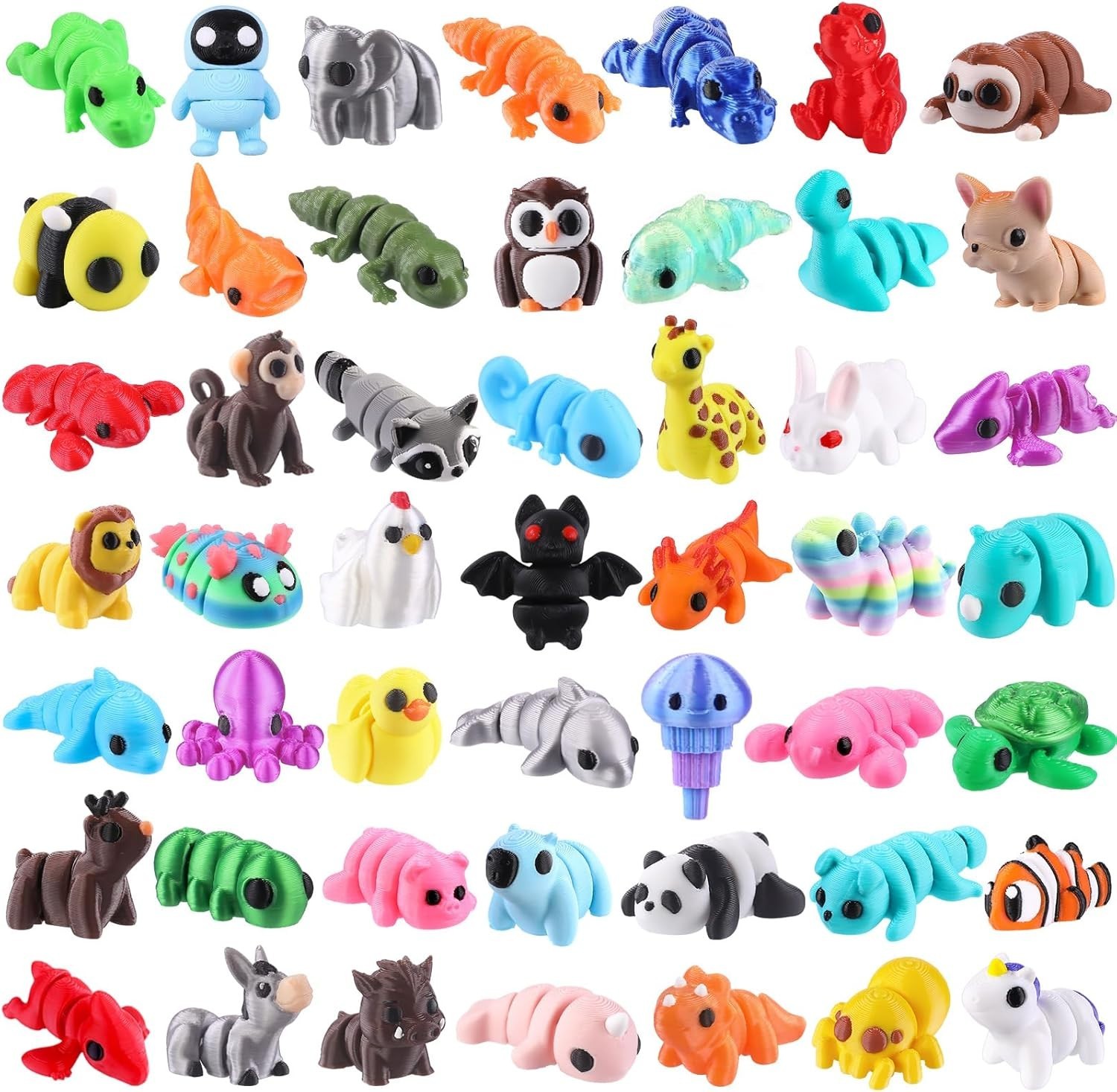 50Pcs Mini 3D Printed Animals for Kids Little 3D Printed Figurines for Party …