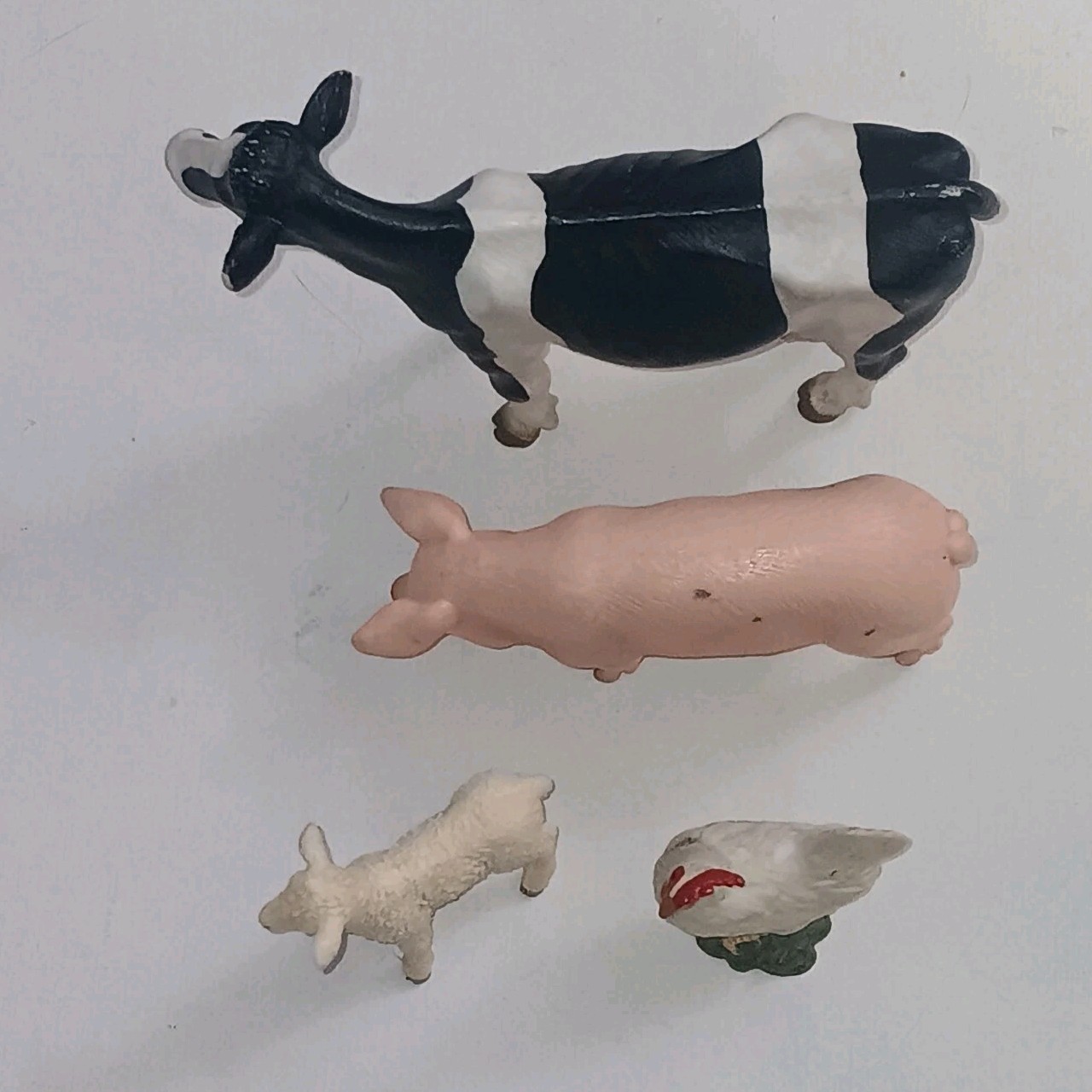 Lot Of 4 Schleich Farm Animals 13288 Adult Female Pig • Cow • Lamb • Chicken