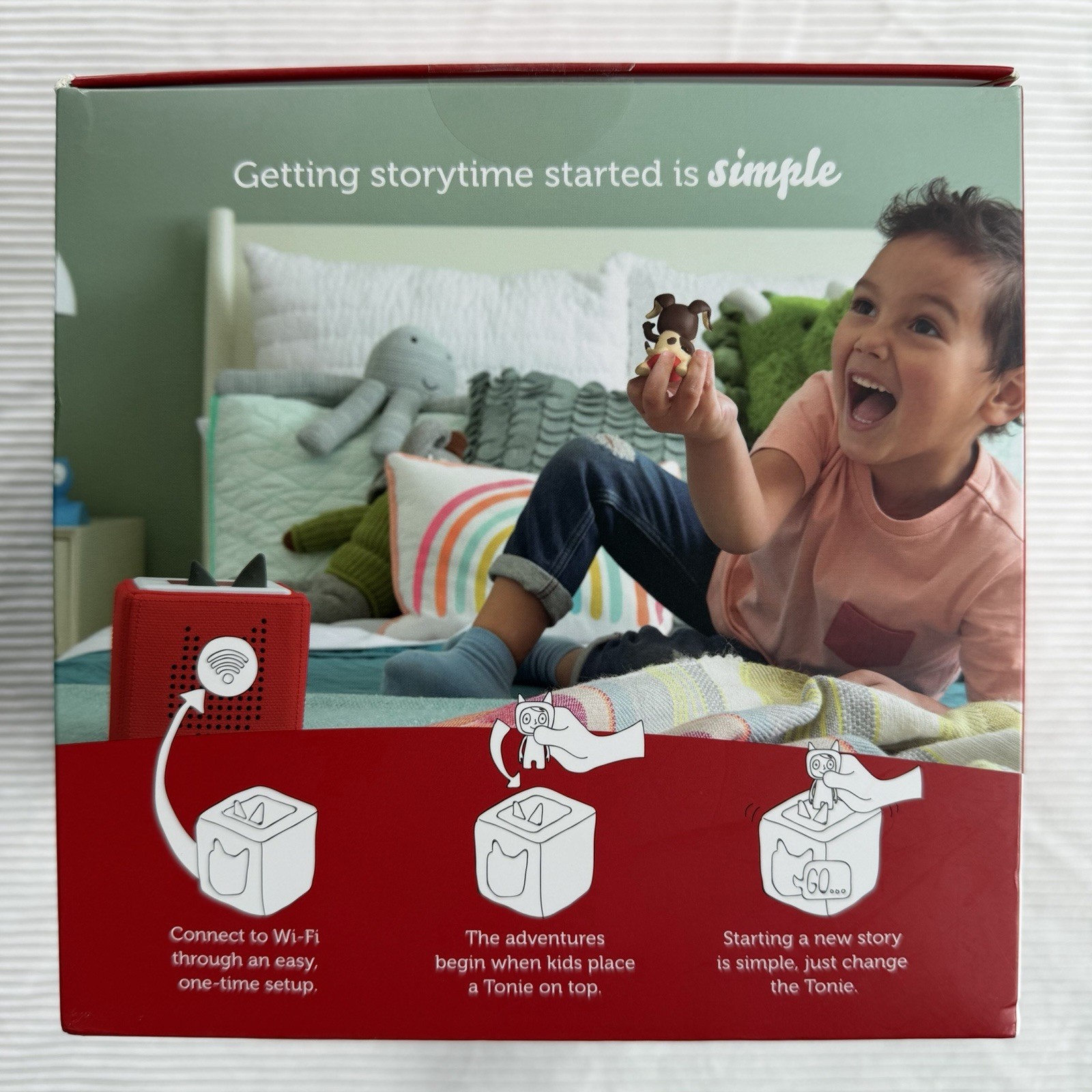 Tonies Toniebox Red Audio Starter Set Playtime Songs and Story Time Teller NIB