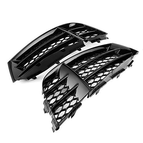 Rs5 Grill,Front Bumper Lower Fog Light Grill Grille Covers Glossy Black