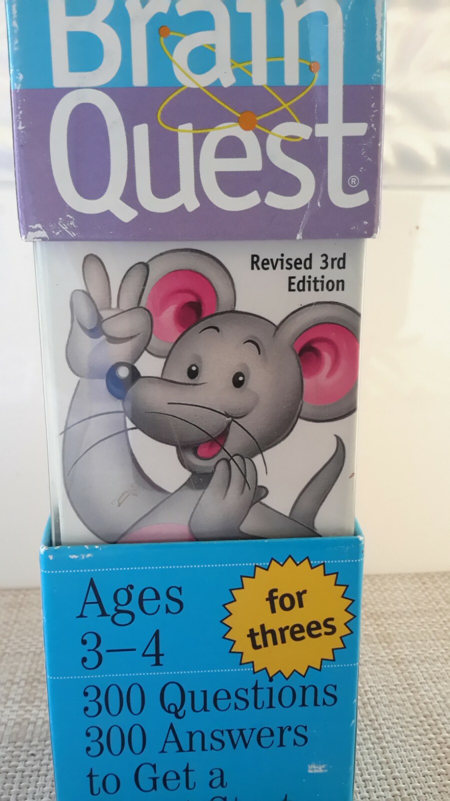 2007 Brain Quest for Threes Revised 3th Edition 300 Questions Ages 3-4 Pre-own