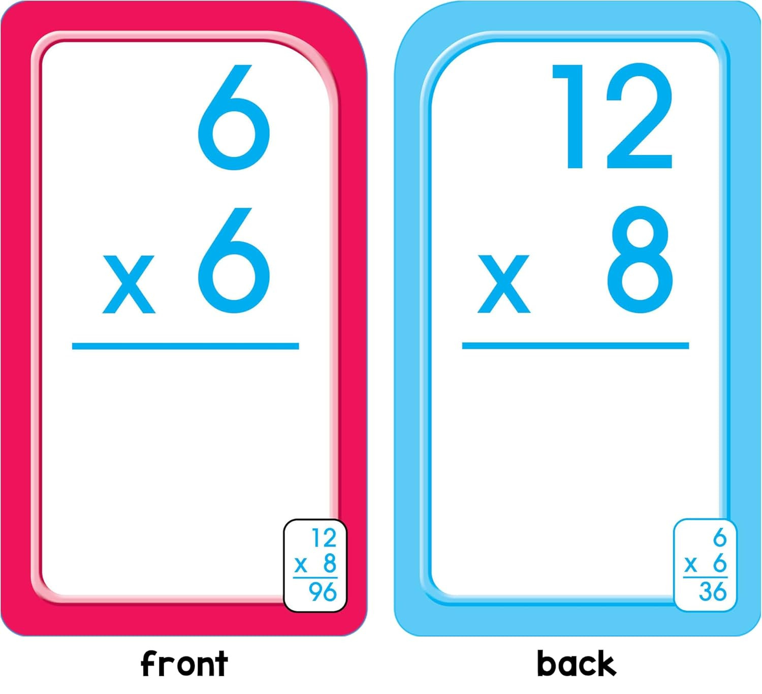 Multiplication 0-12 Flash Cards 56 Count for 3rd and 4th Grade Math Ages 8+