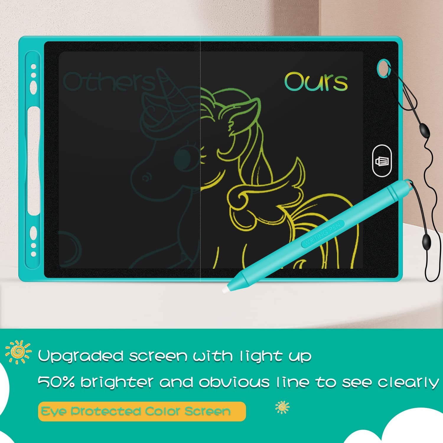 32 Pack LCD Writing Tablet 8.5 Inch with attached Pen and String for kids, to…