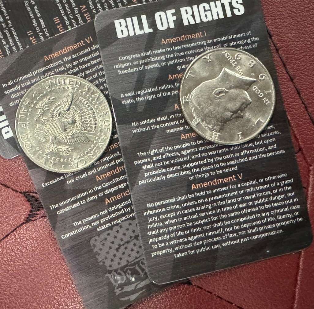 2X Bill of Rights I to X – Wallet Card – Legal Guide – Custom Made Thick Plastic