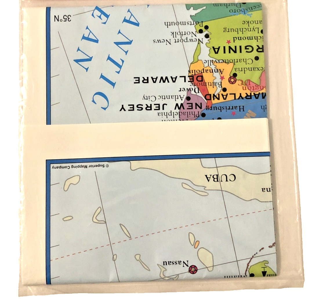 Teaching Tree United States Wall Map Poster With Gulf of Mexico 40×28 New Sealed