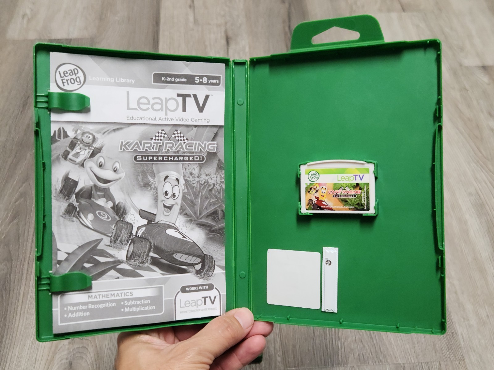Lot of 4 LeapFrog LeapTV Games – Spider Man, Sports,Dance & Learn, Kart Racing
