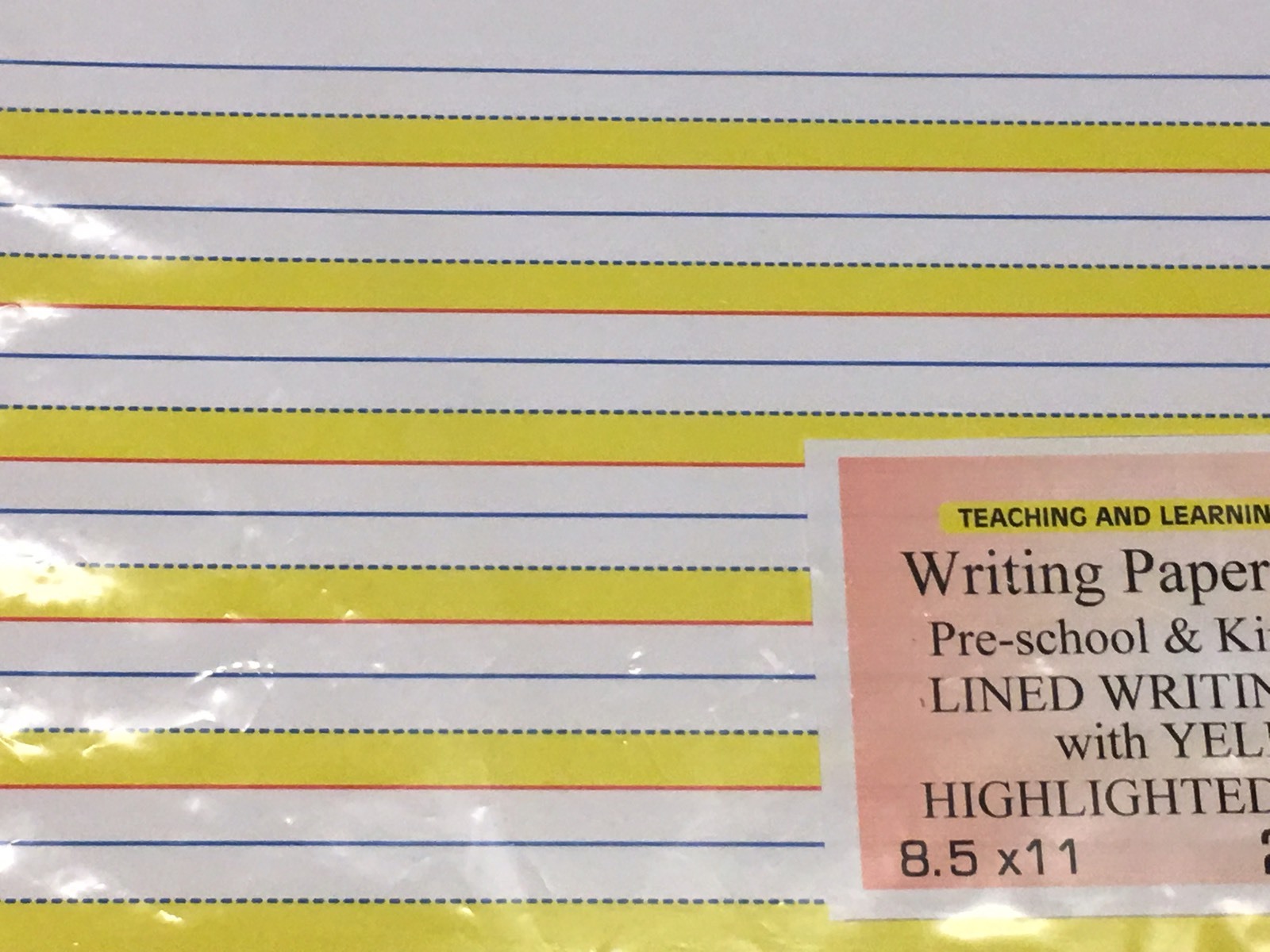 Writing Paper for Kids – Lined Writing Paper Yellow Highlighted Sectors