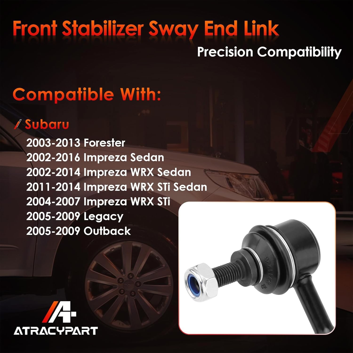 Front Sway Bar Stabilizer Links Zinc Nickel Alloy 2 Pcs Left & Right, Compatible