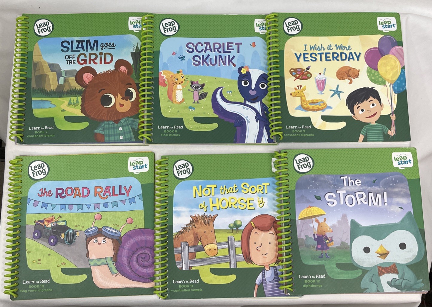 Lot Of 6 Leap Frog Leap Start SPIRAL Learning BOOKS-Learn to Read #7-12