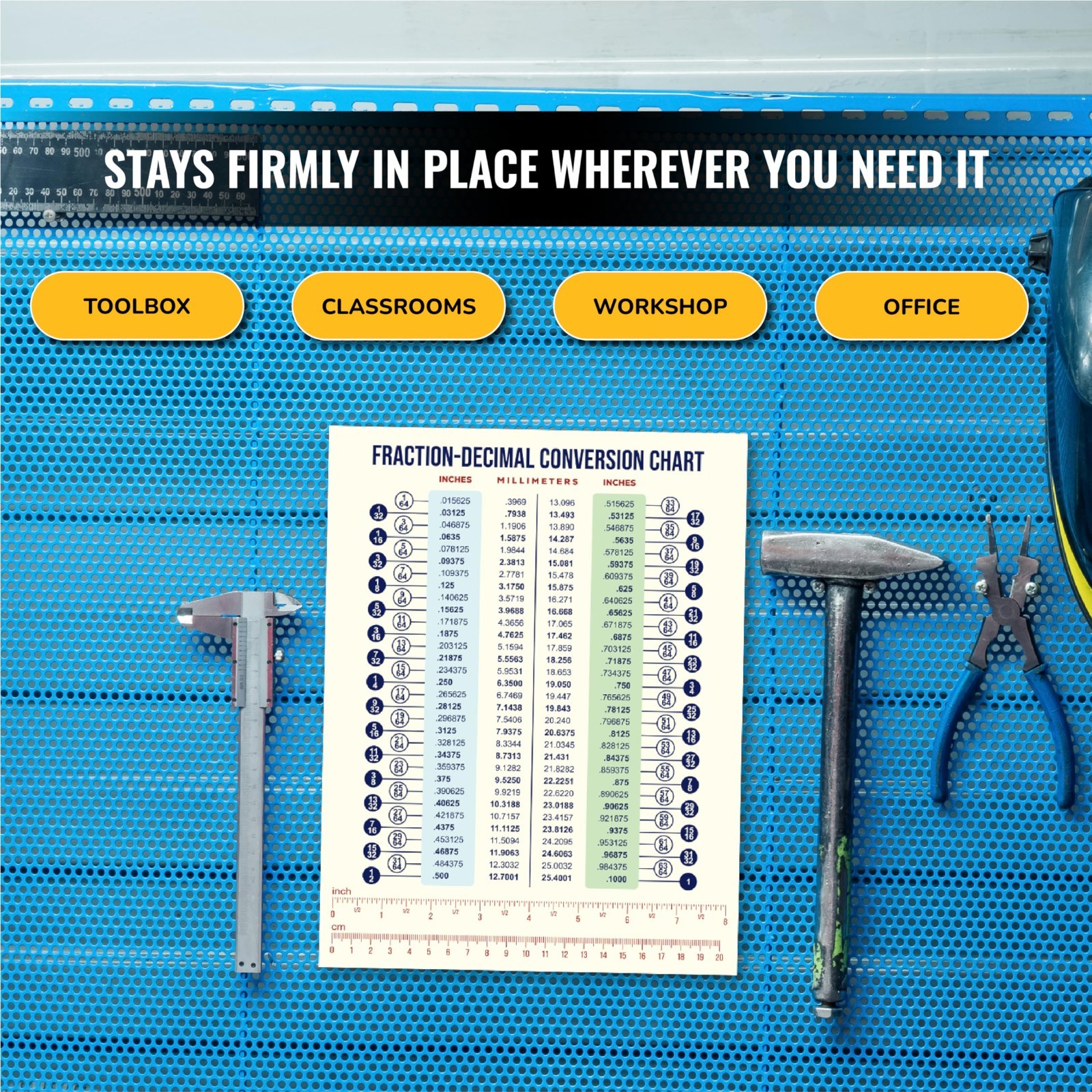 Magnetic Metric to Imperial Conversion Chart | Waterproof & Durable | 8.5″x11″ E