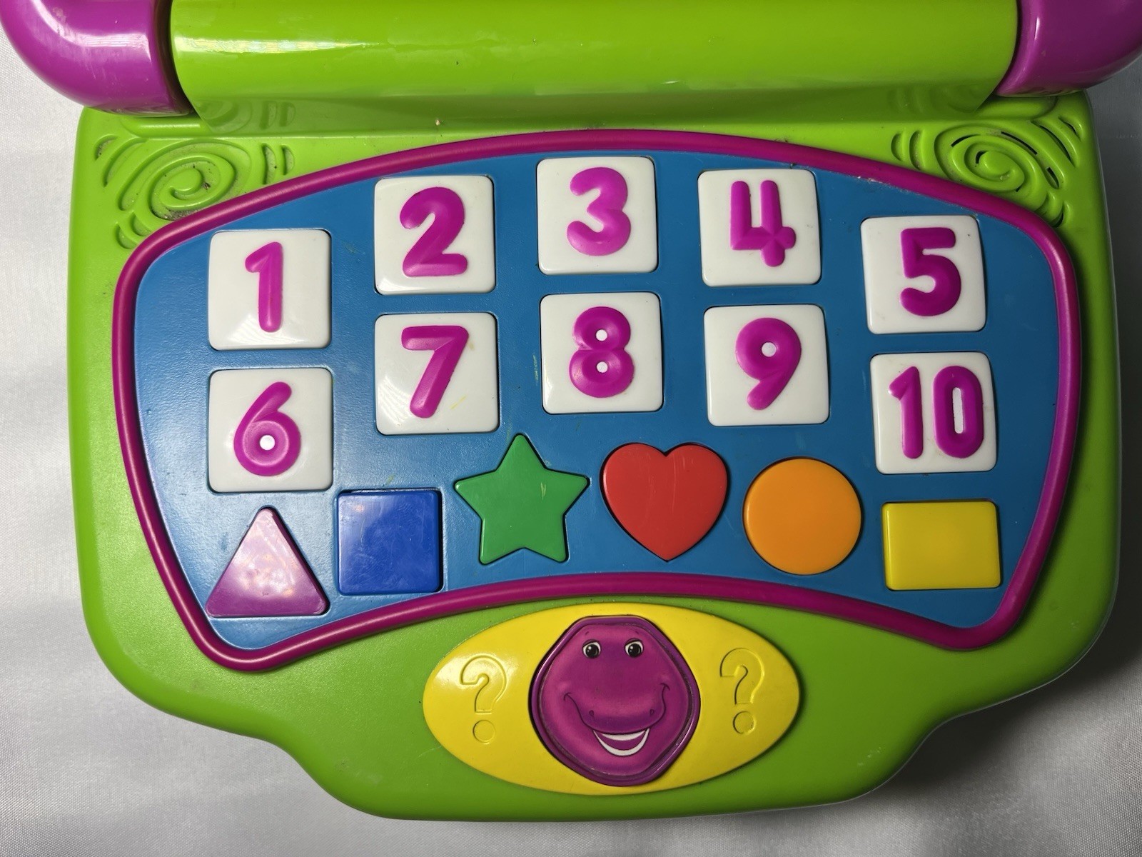 Vintage 2002 Barney Interactive Educational Laptop Learning Toy w/ 5 Discs Works