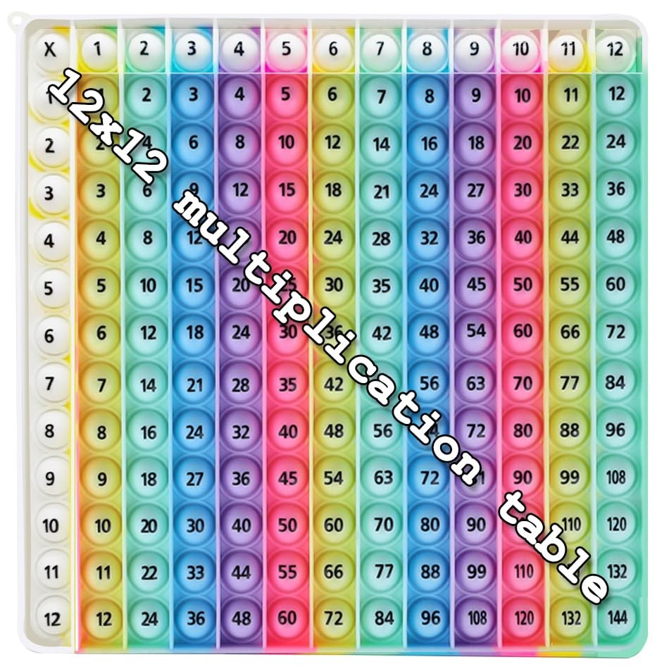 Rainbow Multiplication Table pop Fidget Toys Educational Math 12×12,