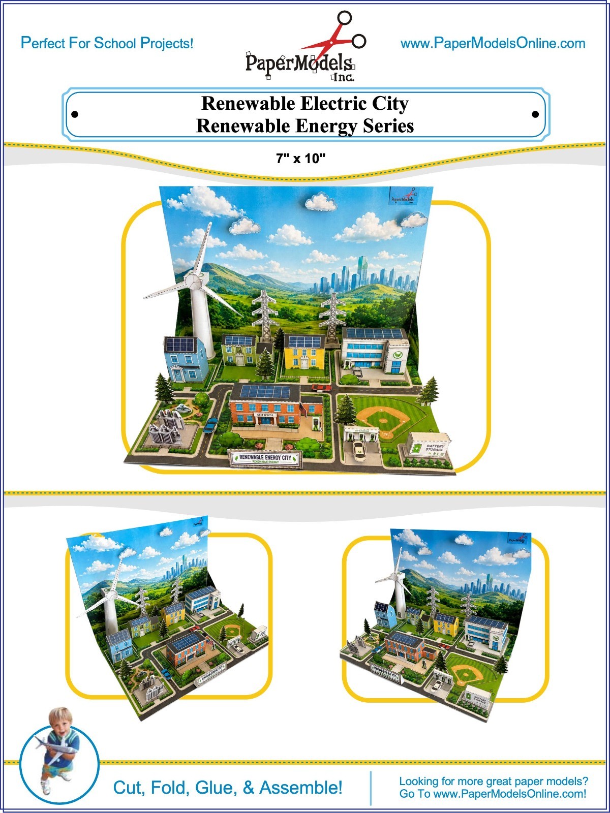 Renewable Energy City Paper Models – Series – paper model kits school projects