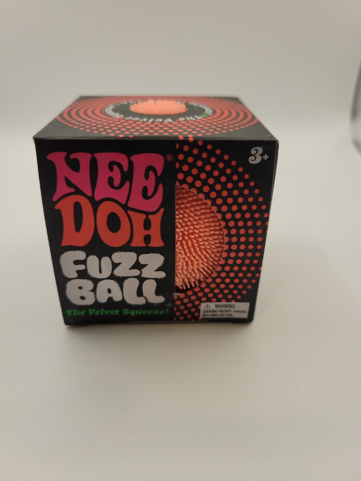 Needoh FUZZ BALL Flower Power Nee Doh Squish Stress Ball NEE-DOH Fuzzball Orange