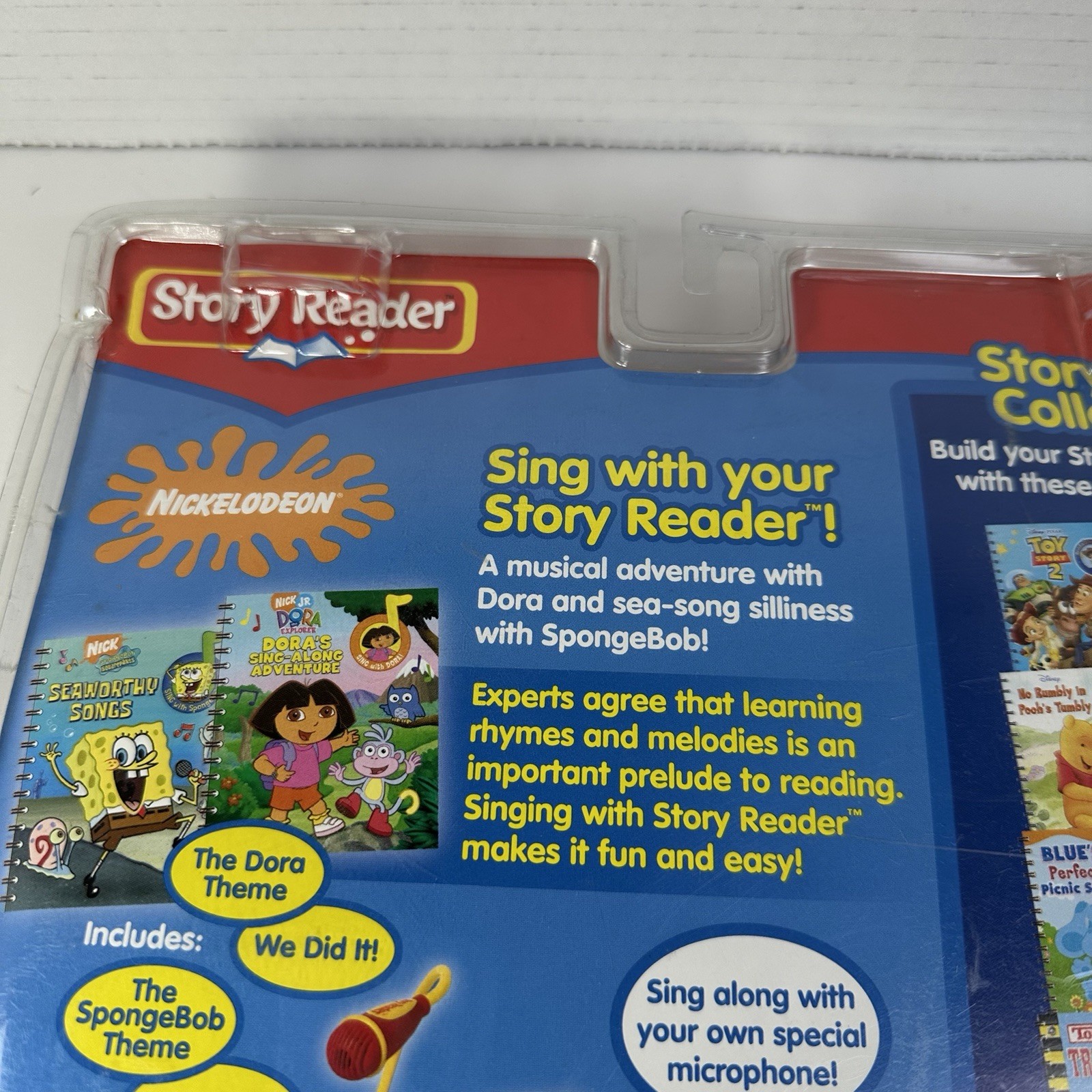 Y2K SpongeBob Dora The Explorer Story Reader 2 Songbooks and Microphone Set NEW