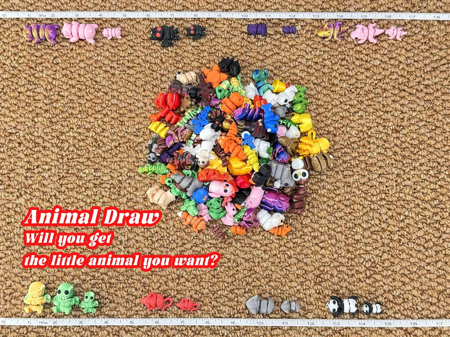 120 Pcs Mini 3D Printed Animal Set,Articulated Flexible Cute Animal Toys for Chr
